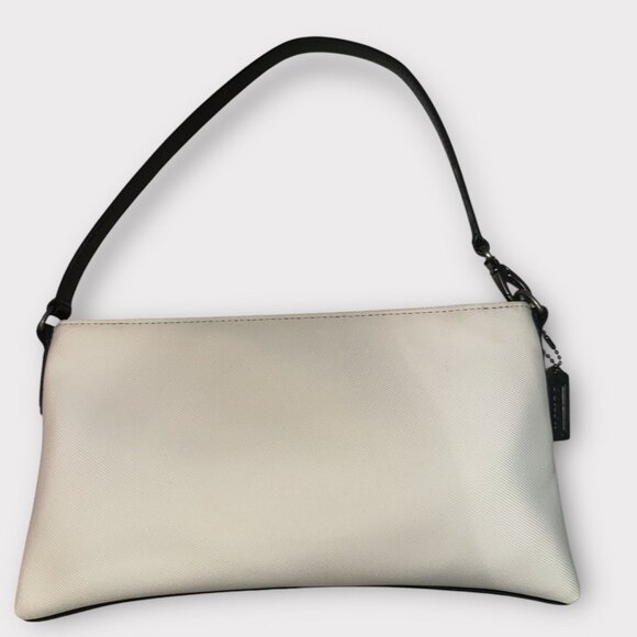 Vintage Y2K Coach White and Black Shoulder Bag Convertible Wristlet - Picture 4 of 8